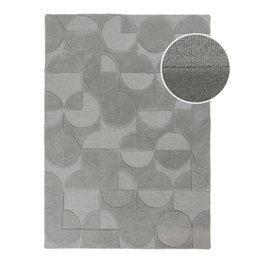 Šedý vlněný koberec Flair Rugs Gigi, 120 x 170 cm v:1298066