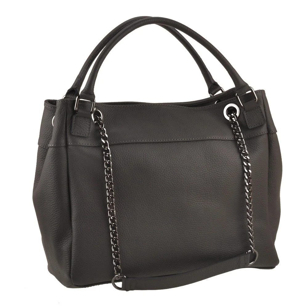 Šedá kožená kabelka Florence Bags Meissa v:709296 Šedá kožená kabelka Florence Bags Meissa v:709296