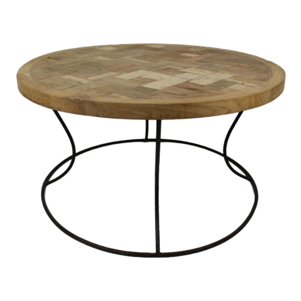 Odkládací stolek s deskou z teakového dřeva HSM collection Mosa, ⌀ 80 cm v:929736