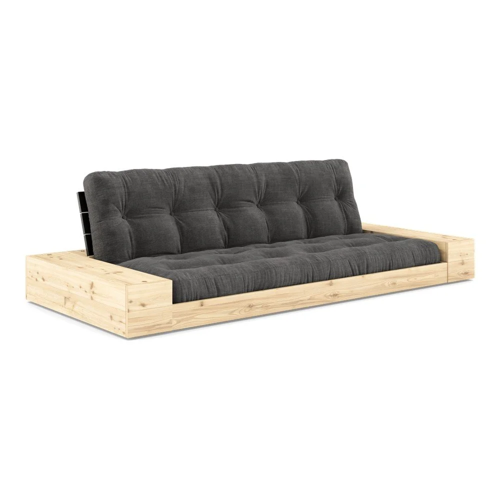 Černo-antracitová manšestrová rozkládací pohovka 244 cm Base – Karup Design v:1628934
