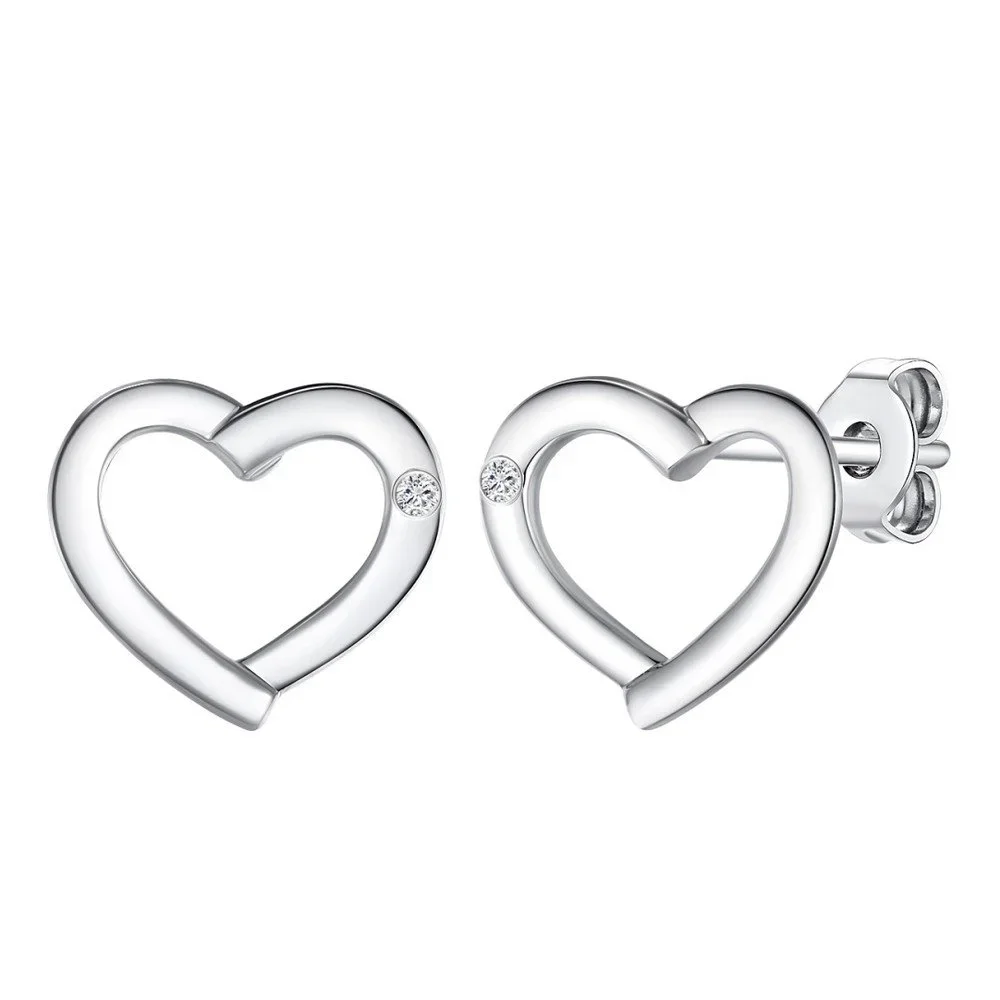 Stříbrné náušnice s pravým diamantem Tess Diamonds Amorette v:910860