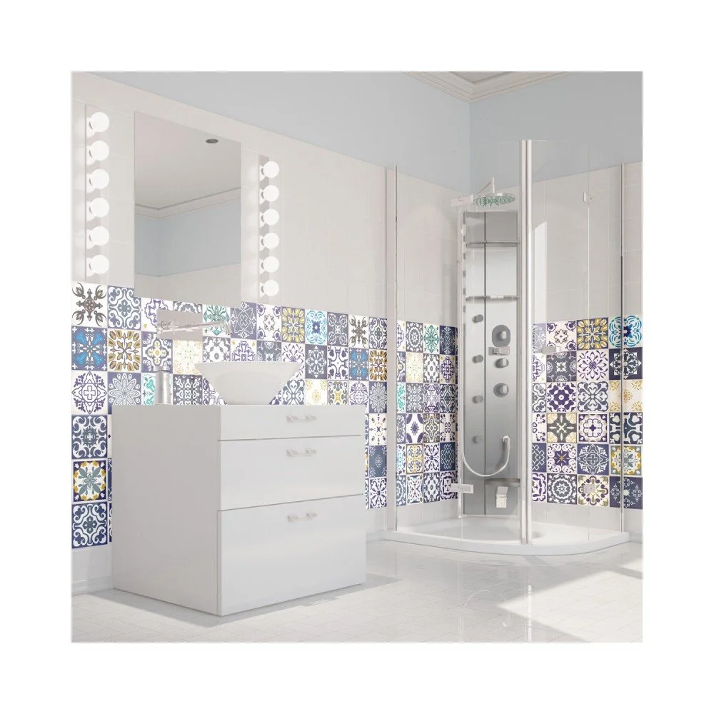 Sada 60 nástěnných samolepek Ambiance Wall Decal Tiles Azulejos Cyprus, 15 x 15 cm v:1204468