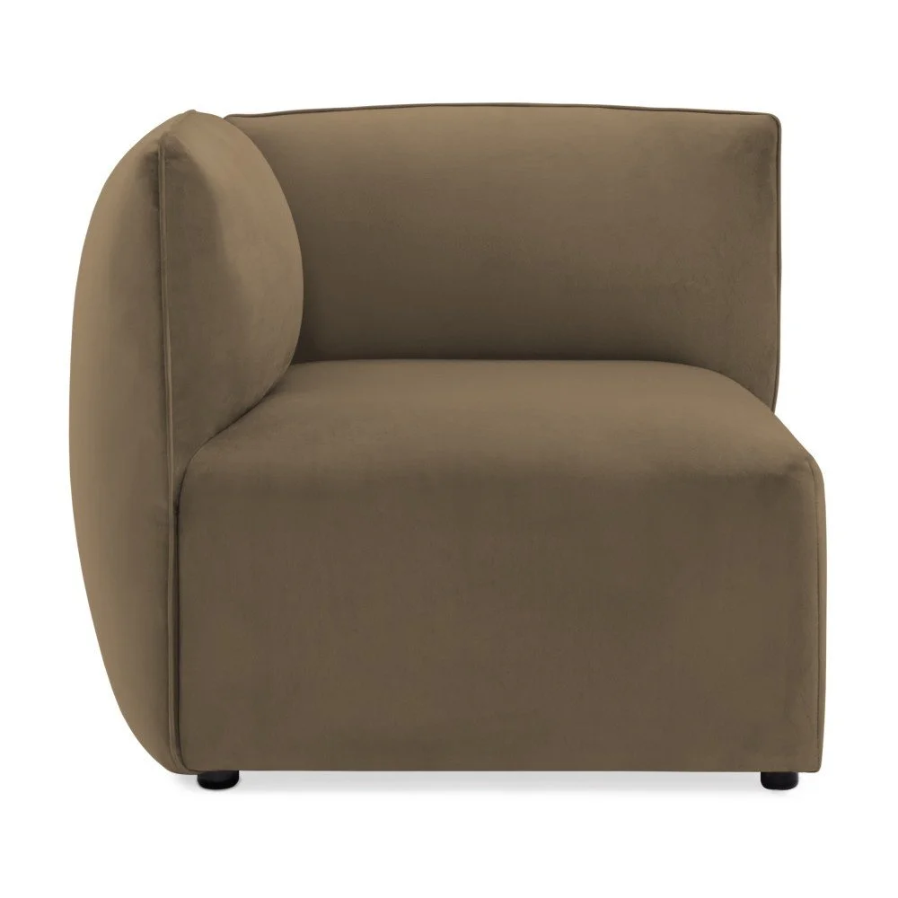 Hnědošedý levý rohový modul pohovky Vivonita Velvet Cube v:952666