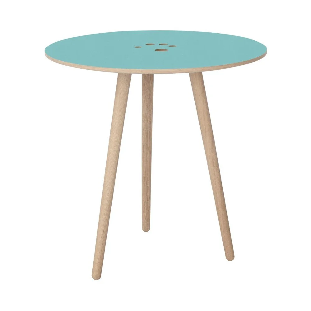 Světle modrý odkládací stolek WOOD AND VISION Handy, ⌀ 50 cm v:1241794