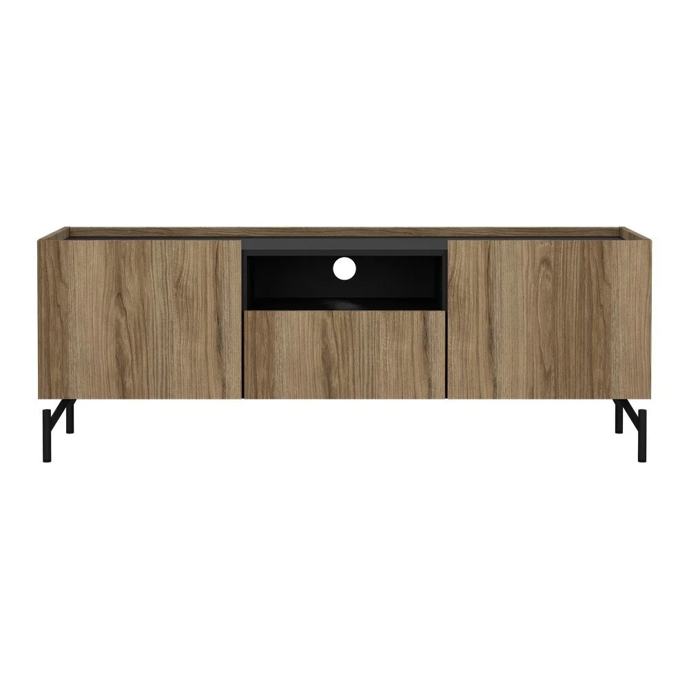 Hnědý TV stolek v dekoru dubu 147x54x41 cm Bergen – Tvilum v:1757126