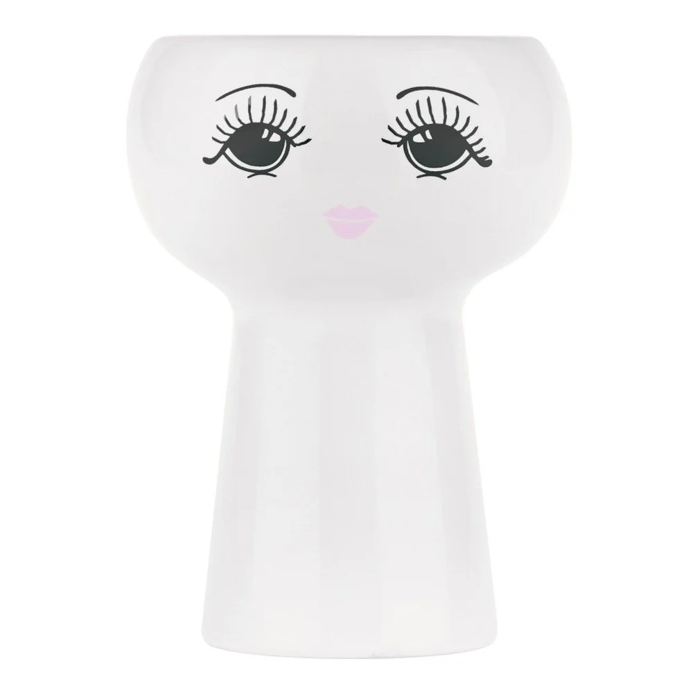 Bílý květináč Miss Étoile Open Eyes, 14 cm v:764480