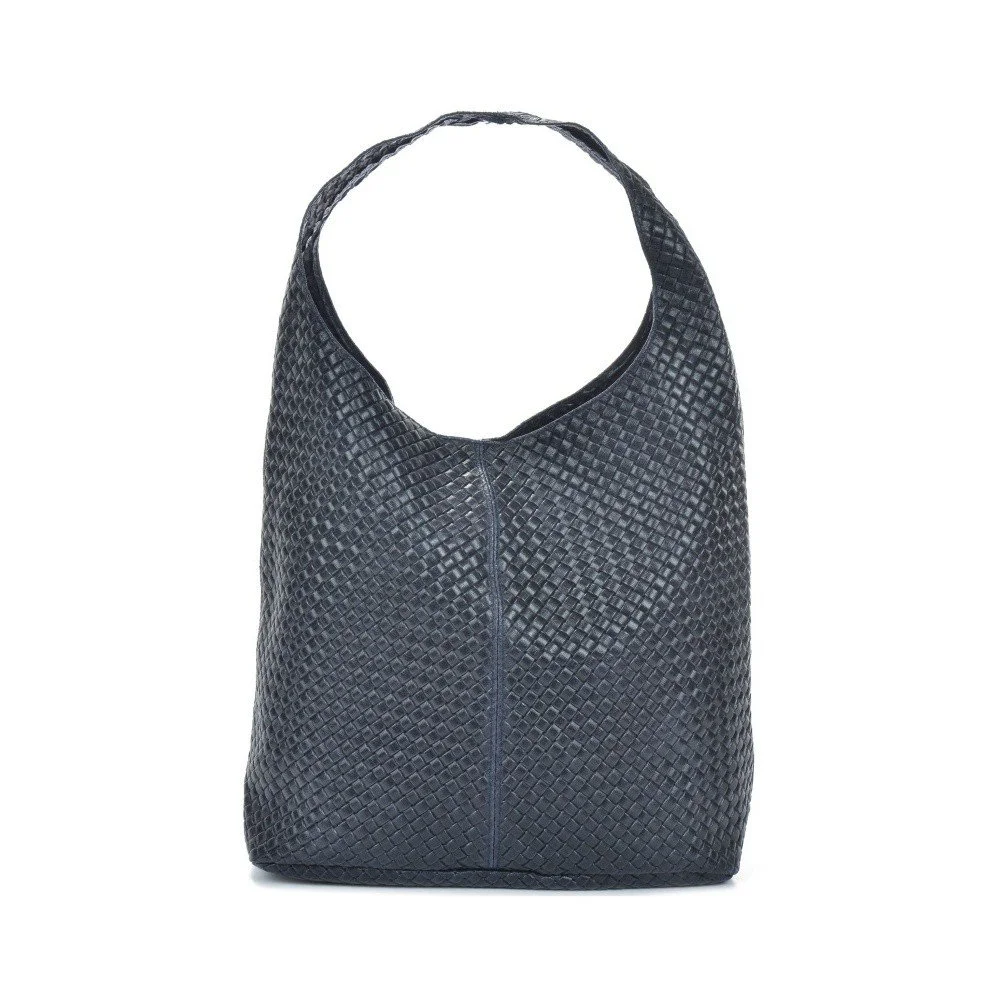 Tmavě modrá kožená kabelka Mangotti Bags Estela v:1096258