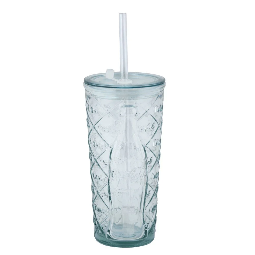 Sklenice z recyklovaného skla s brčkem Ego Dekor Cola Cube, 500 ml v:1348513