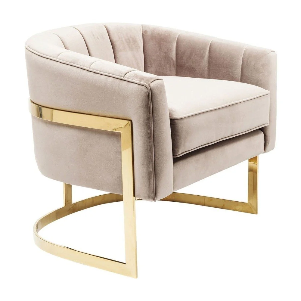 Béžové křeslo s detaily ve zlaté barvě Kare Design Pure Elegance v:926338