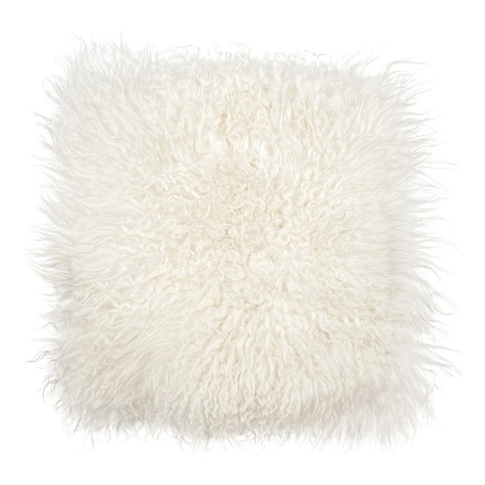 Bílý kožešinový podsedák s dlouhým chlupem Arctic Fur Puro, 37 x 37 cm v:1142436