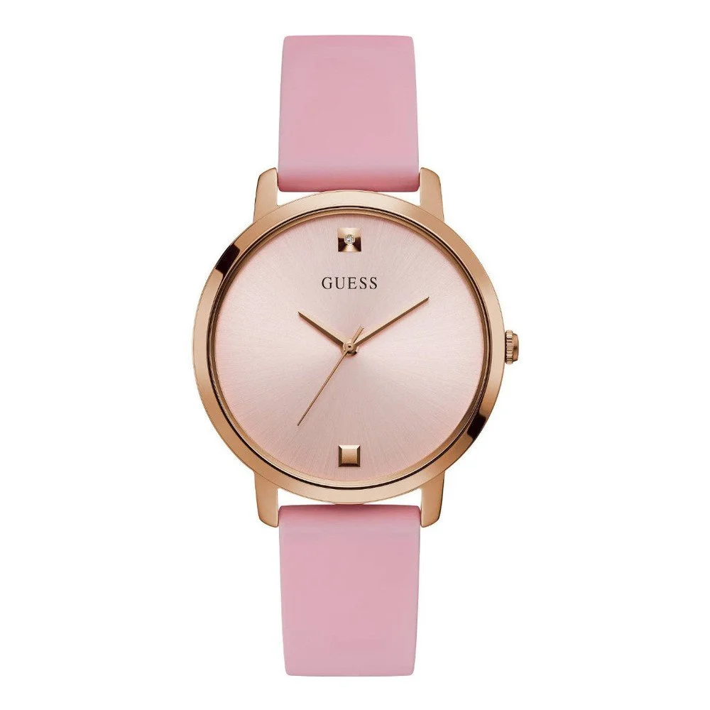 Dámské hodinky s růžovým silikonovým páskem Guess W1210L3 v:1267016