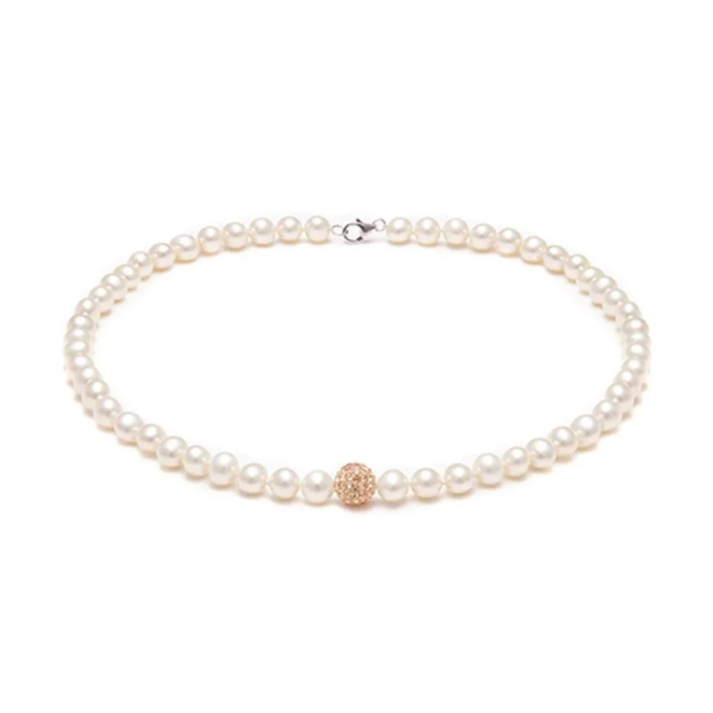 Perlový náhrdelník se žlutými krystaly Swarovski GemSeller Dai v:761994