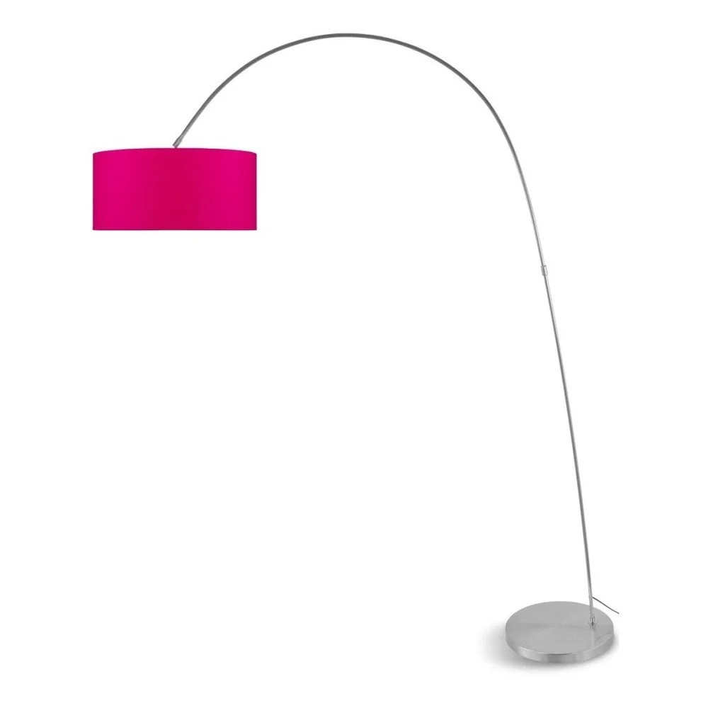 Šedá volně stojící lampa s fuchsiovým stínidlem Citylights Bolivia v:1237942