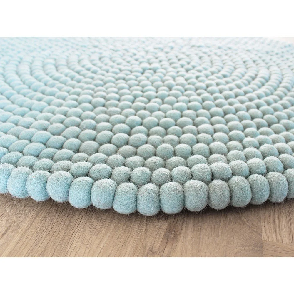 Pastelově modrý kuličkový vlněný koberec Wooldot Ball Rugs, ⌀ 90 cm v:1340989