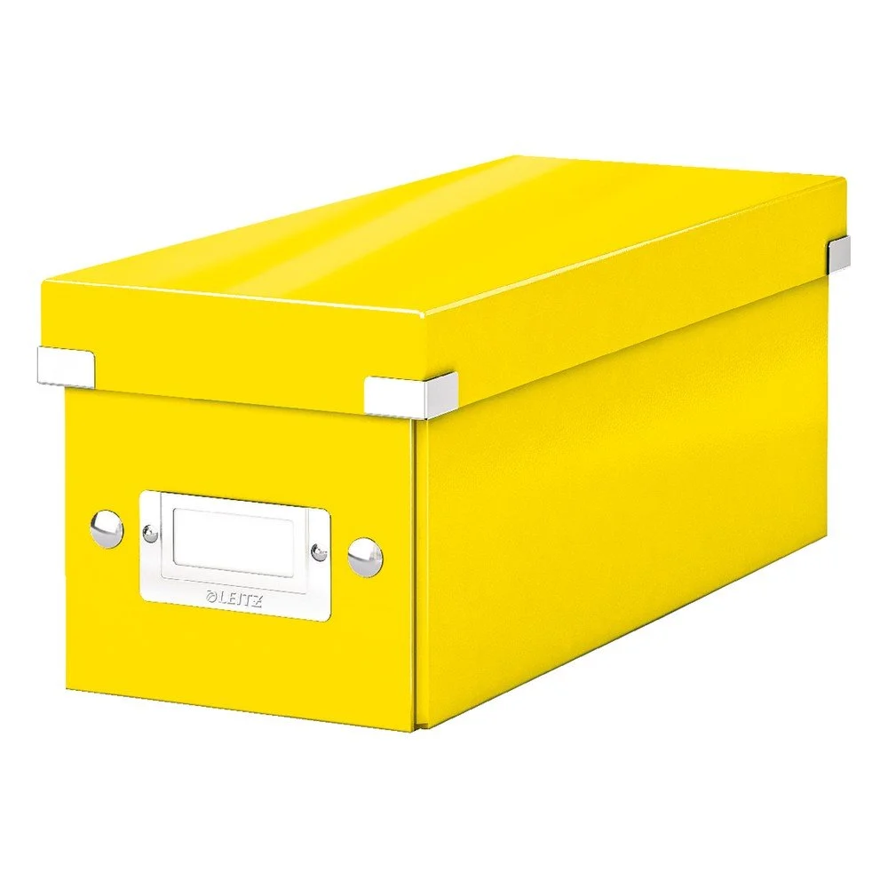 Žlutý kartonový úložný box s víkem 14x35x14 cm Click&Store – Leitz v:1369675