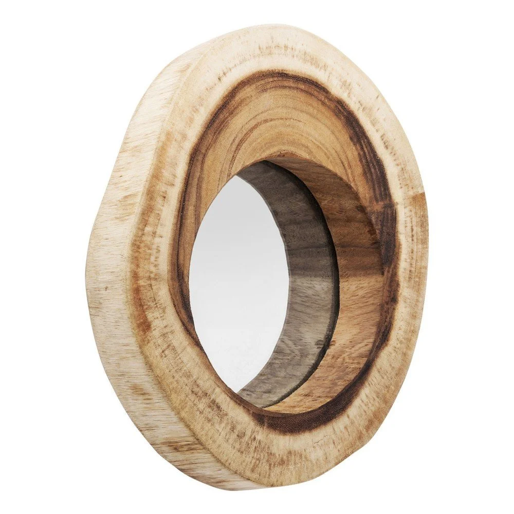Nástěnné zrcadlo z teakového dřeva Kare Design Root, Ø 30 cm v:968688