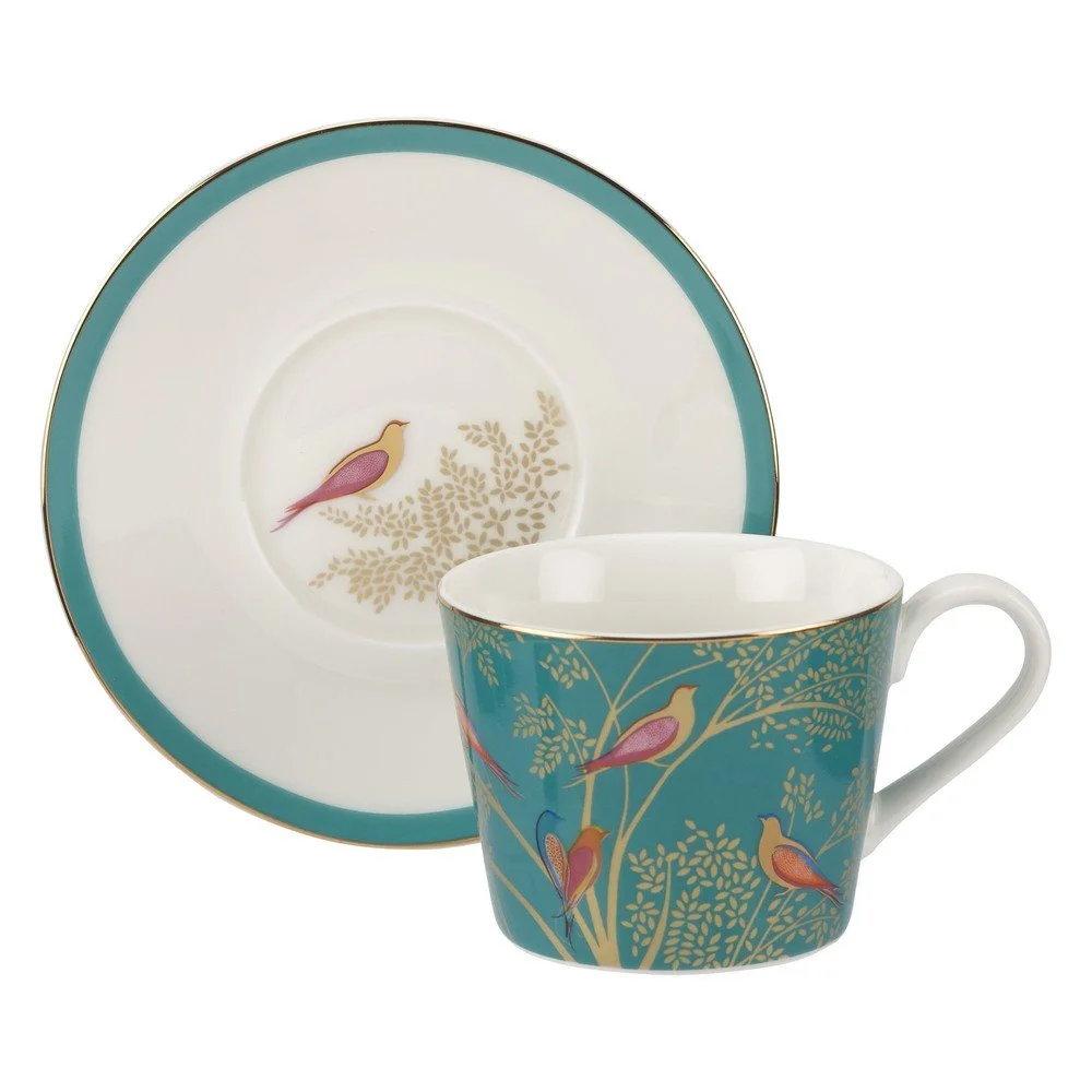 Porcelánový hrnek s podšálkem Portmeirion Green Birds, 200 ml v:1264400