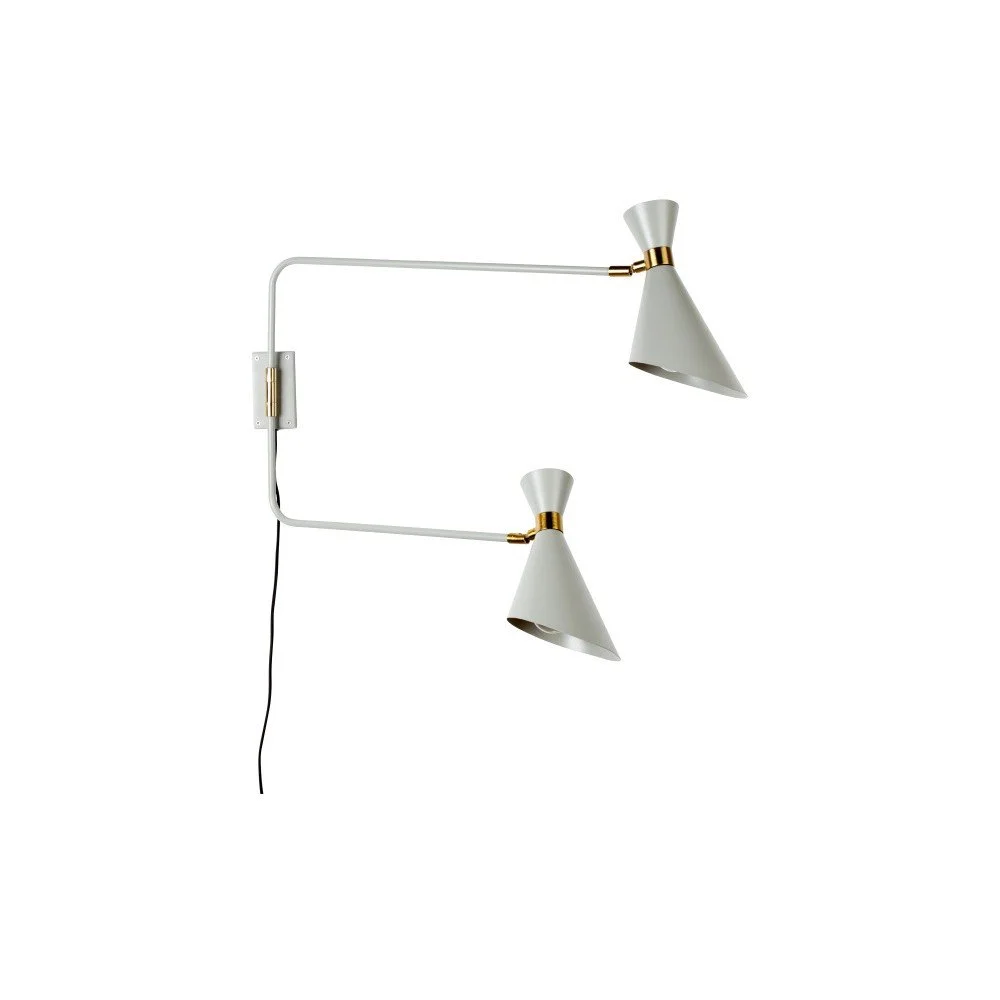 Šedá nástěnná lampa Zuiver Shady Double v:950416