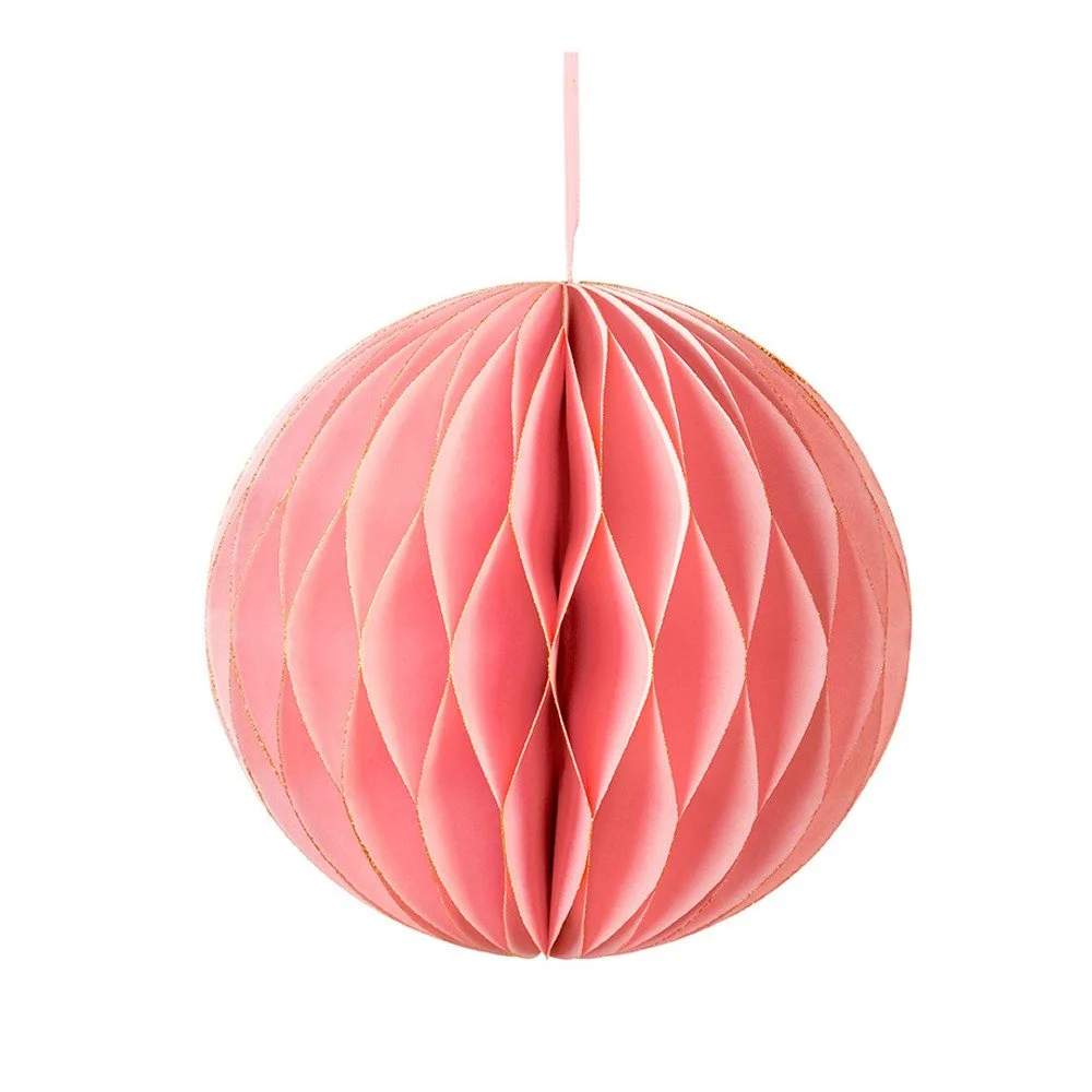 Růžová závěsná papírová dekorace Talking tables Boho Gliter, výška 15 cm v:1163886