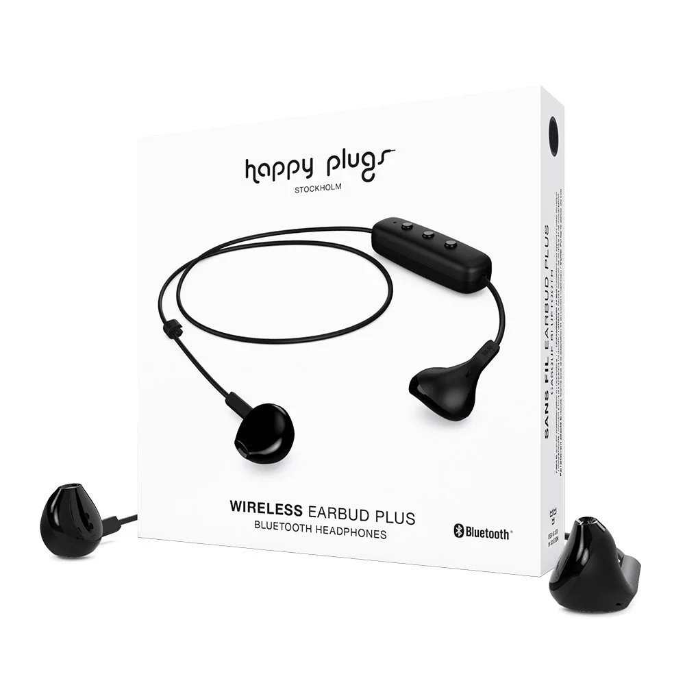 Černá bezdrátová sluchátka Happy Plugs Earbud v:1198682