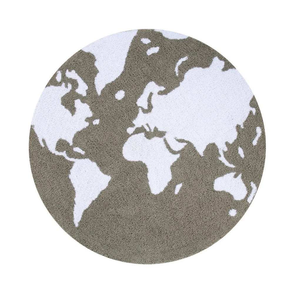 Šedý bavlněný koberec Happy Decor Kids Map, ⌀ 120 cm v:852172