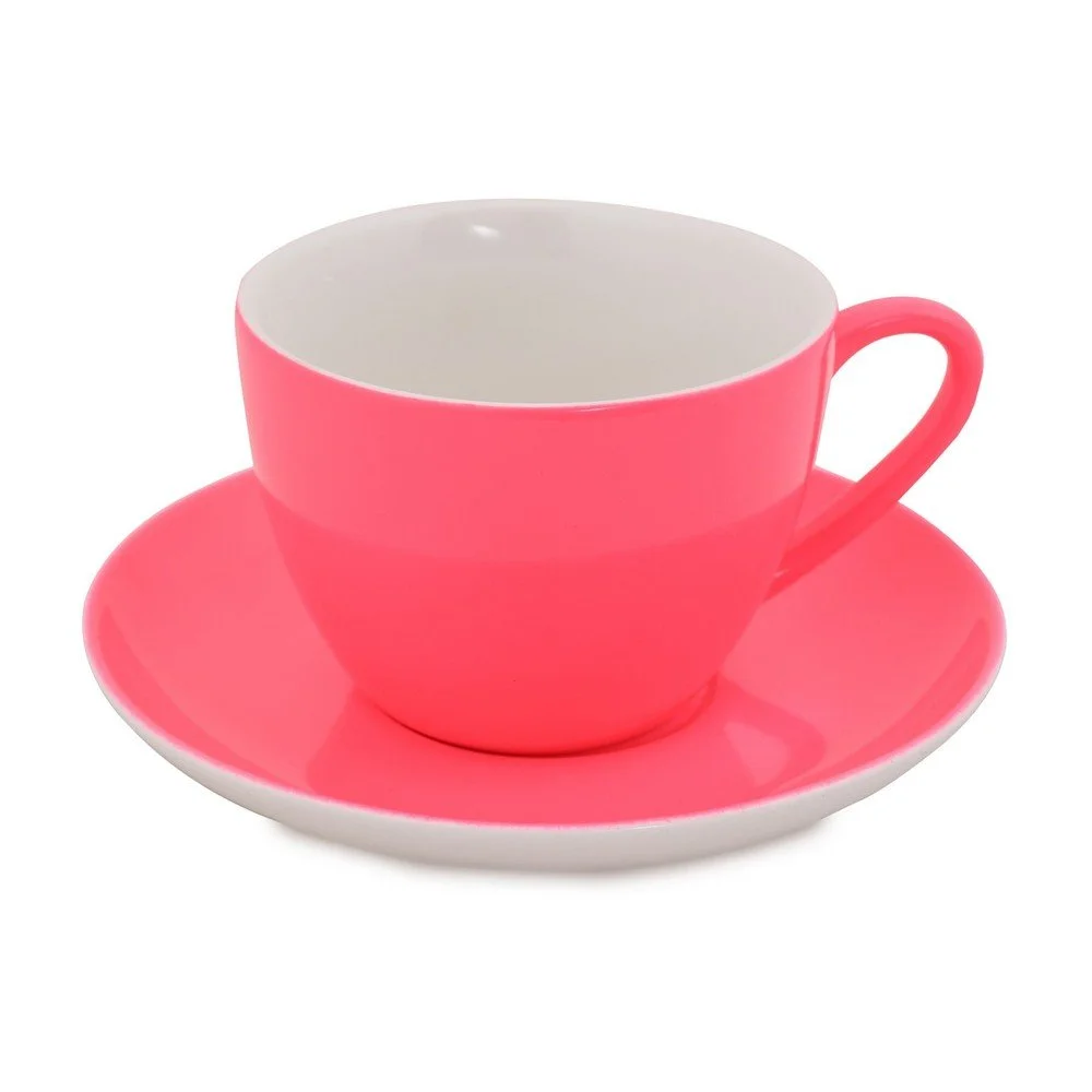 Sada 6 tmavě růžových porcelánových šálků s podšálky Efrasia, 200 ml v:1268744