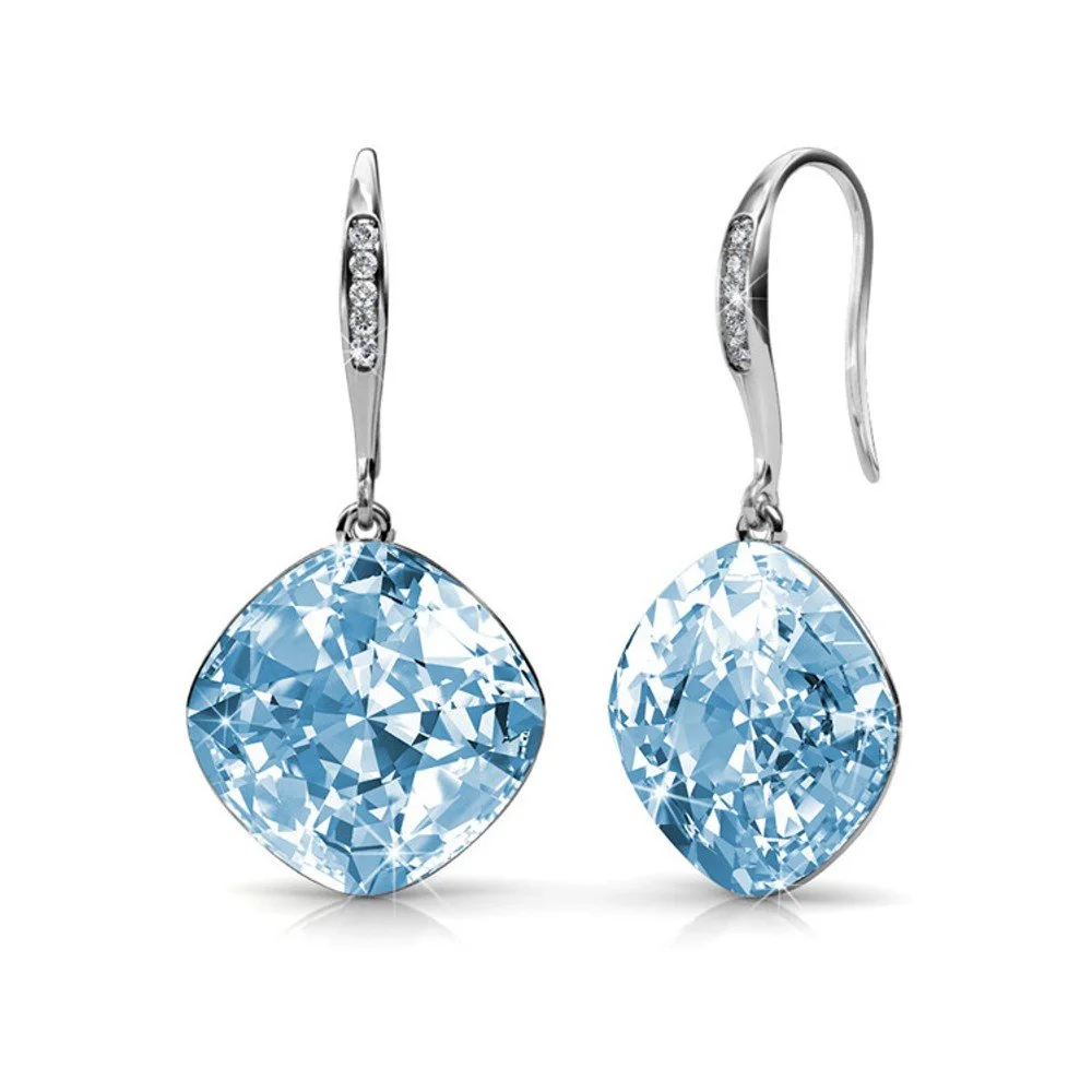 Náušnice s blým zlatem a s modrým krystalem Swarovski Musaventura Río v:1039464
