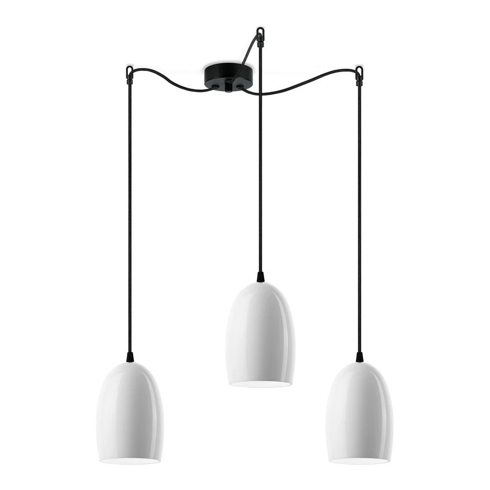Bílé trojramenné závěsné svítidlo Sotto Luce Ume S Glossy, ⌀ 14 cm v:1111522