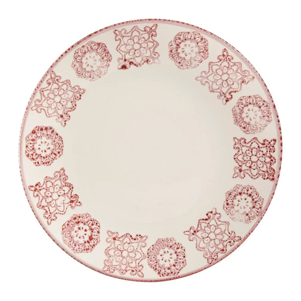 Červeno-bílý kameninový talíř Côté Table Faro, ⌀ 26,5 cm v:1034168
