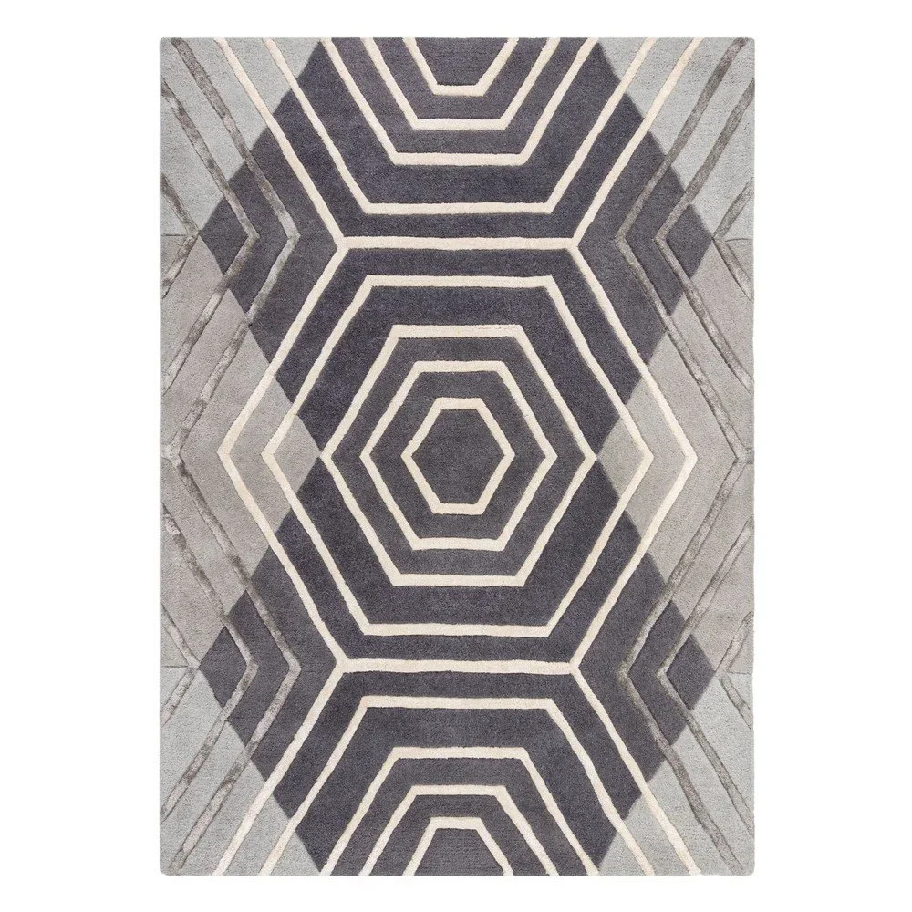 Šedý vlněný koberec Flair Rugs Harlow, 160 x 230 cm v:1398785