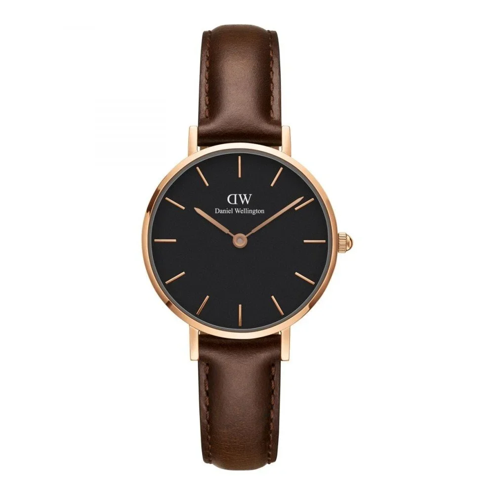 Dámské hodinky s koženým řemínkem a ciferníkem s detaily růžovozlaté barvy Daniel Wellington Petite Bristol, ⌀ 28 mm v:1097972
