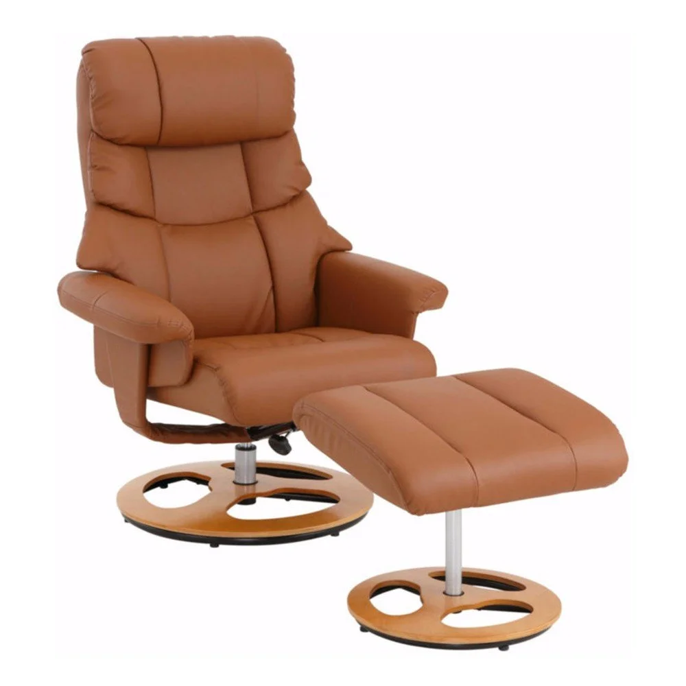 Set hnědého koženého křesla s podnožkou Støraa Tony v:923276