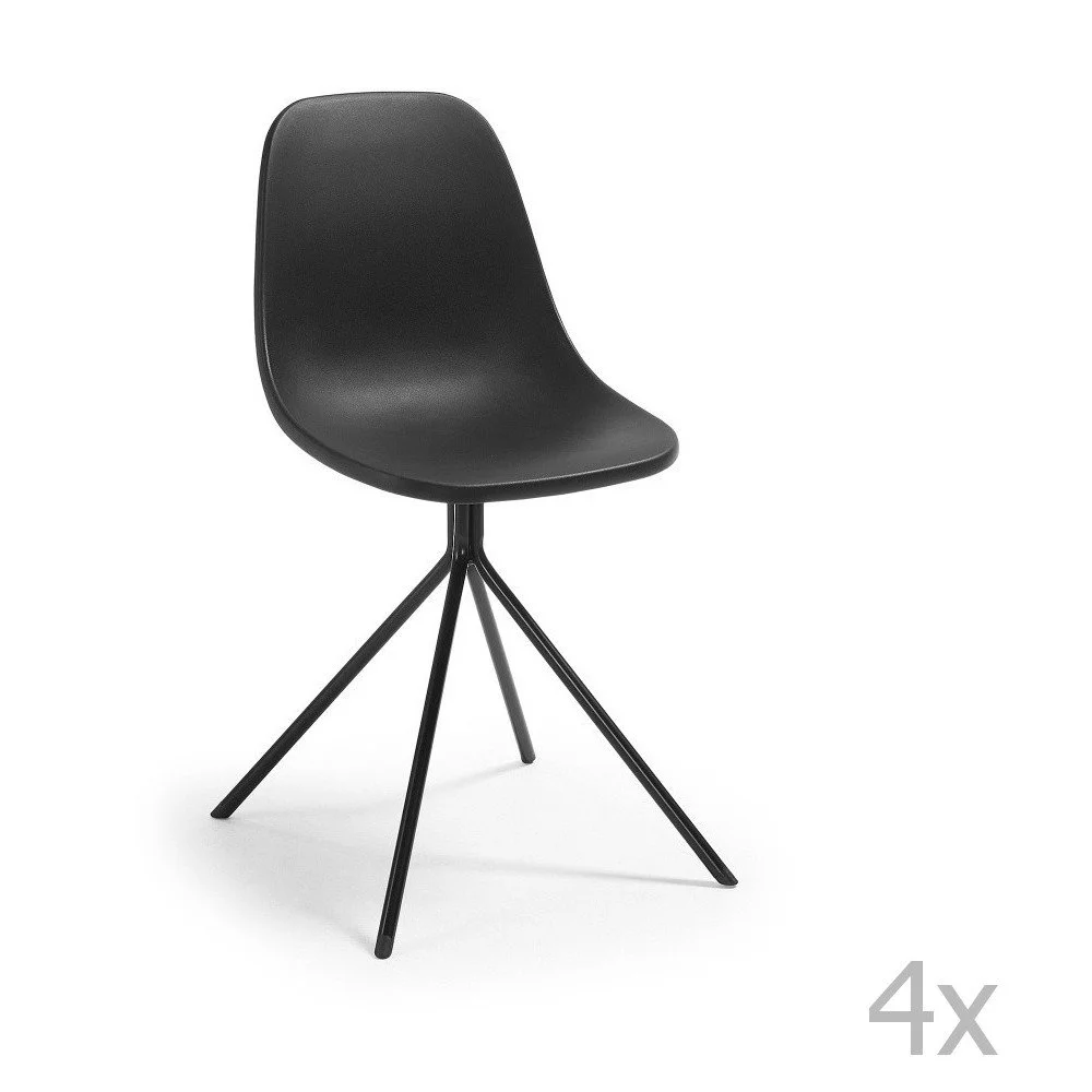 Sada 4 černých jídelních židlí La Forma Mint v:786602