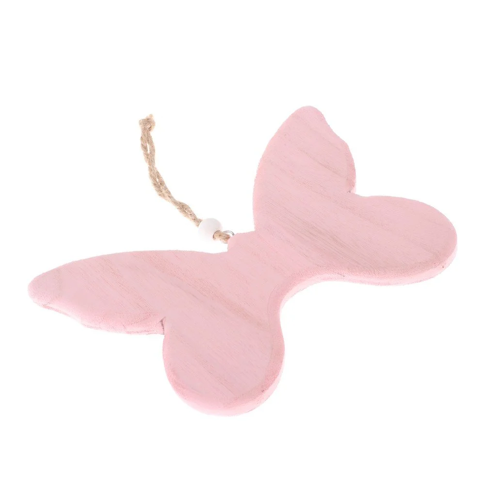 Růžová dřevěná závěsná dekorace Dakls So Cute Butterfly v:1240640