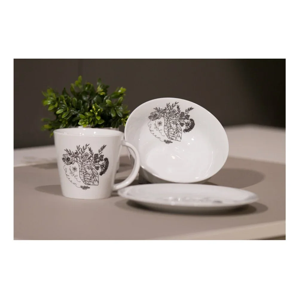 Ručně dekorovaná miska z karlovarského porcelánu s motivem Mysli srdcem od Jitky Tomanové pro KlokArt v:1057960