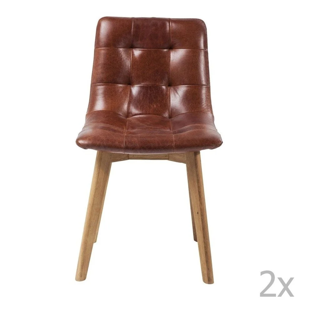 Sada 2 židlí s koženým sedákem Kare Design Moritz v:973626
