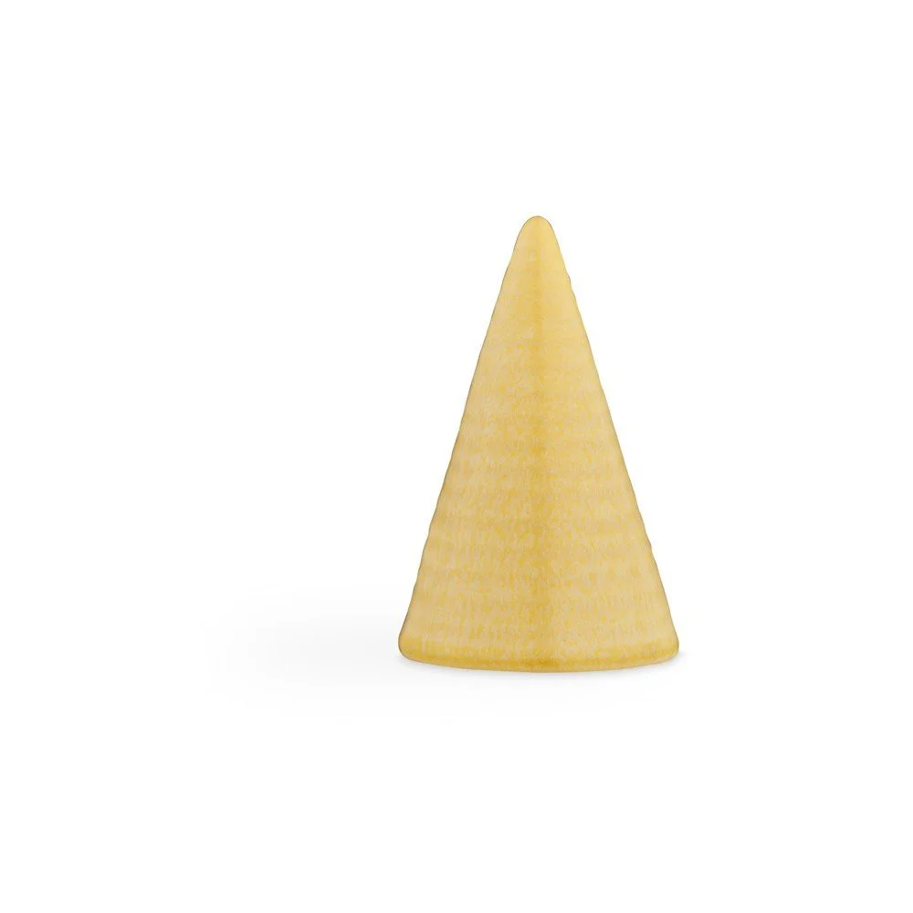 Žlutá kameninová dekorativní soška Kähler Design Glazed Cone Soft Yellow, výška 11 cm v:1301752
