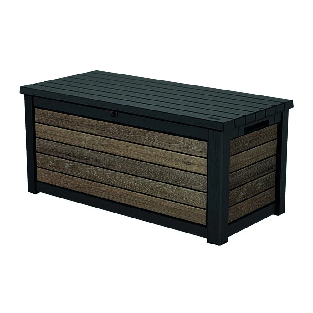 Černý/v přírodní barvě plastový zahradní úložný box Deco Walnut – Keter v:1922702