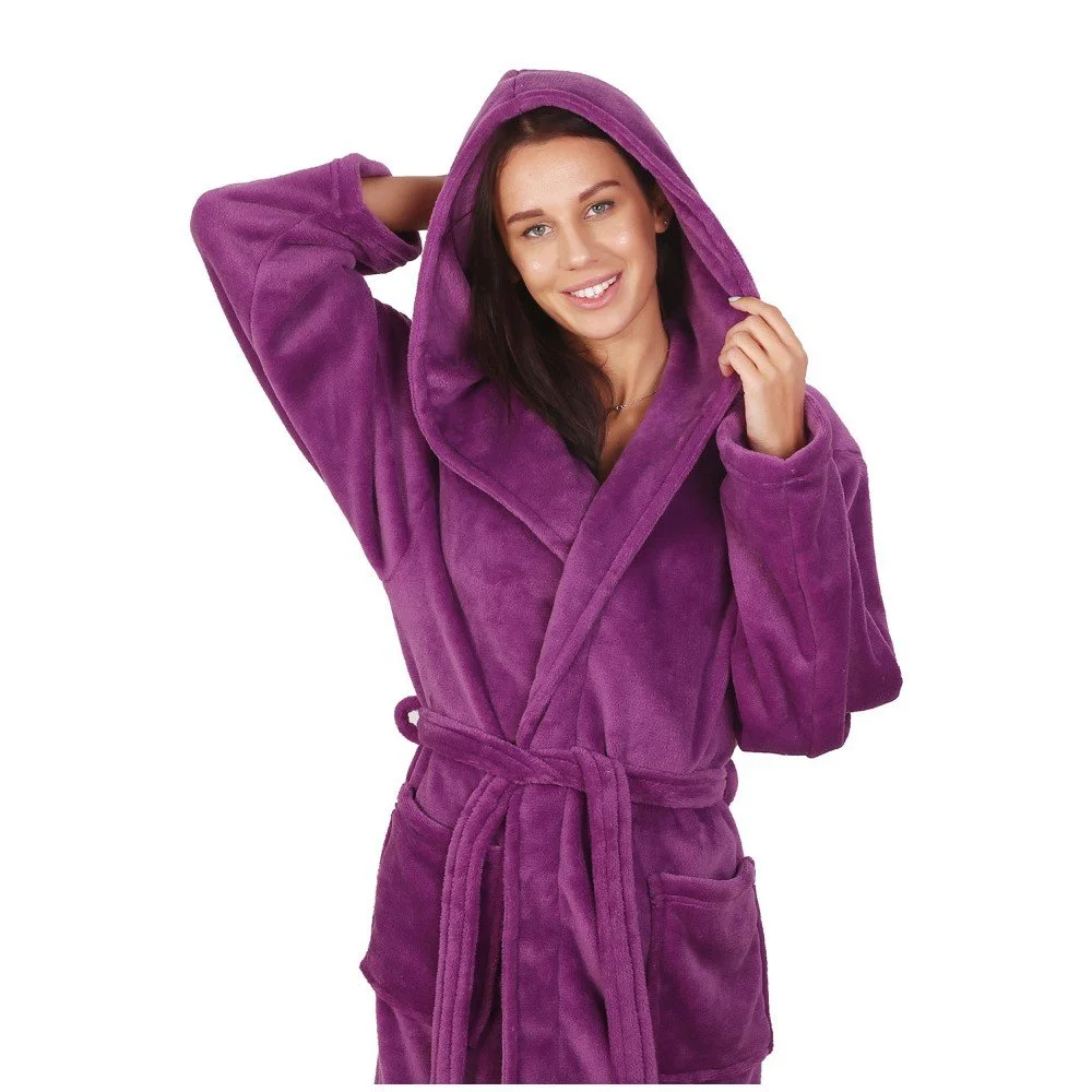Fialový unisex župan z mikrovlákna DecoKing Robby, velikost XXL v:1077190