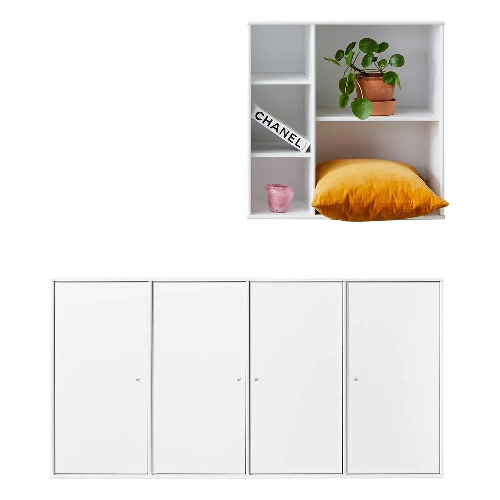 Bílý set komody a knihovny Hammel Mistral Kubus v:1448630