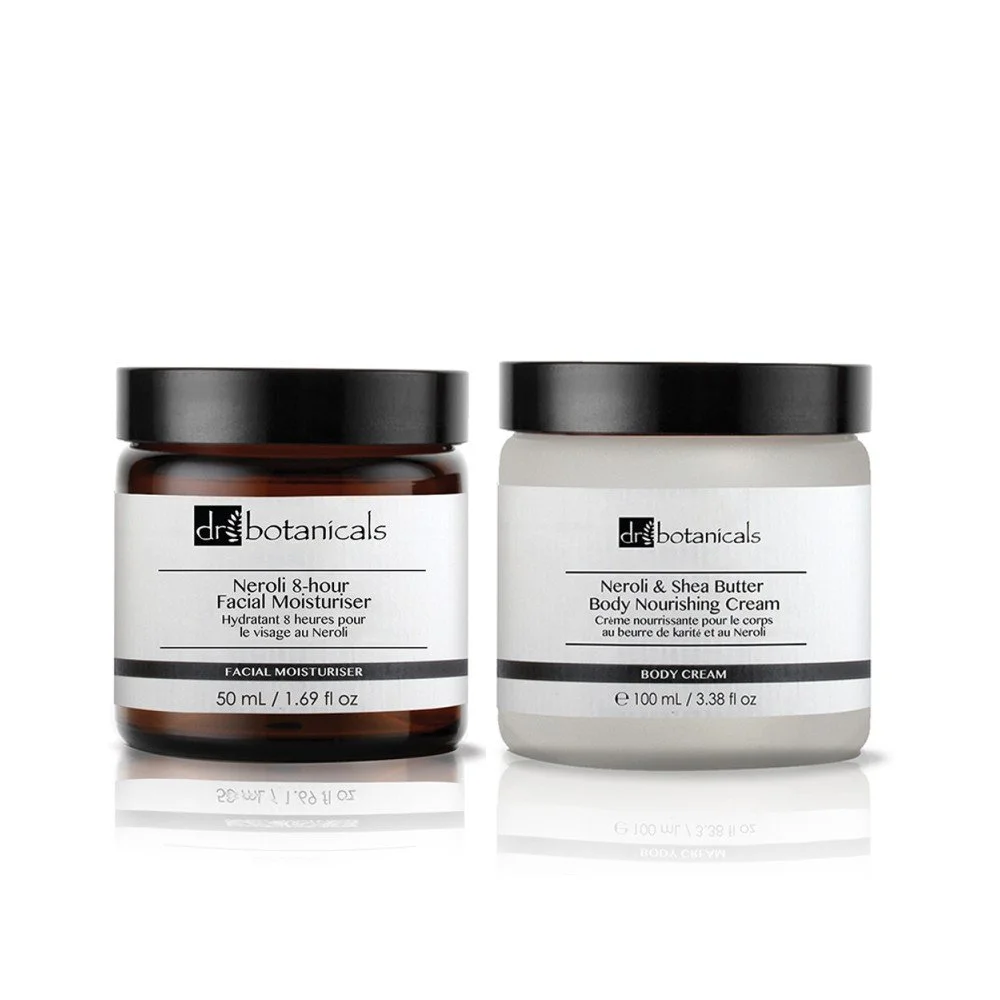Set pleťové kosmetiky Dr. Botanicals Neroli & Shea Butter Body Nourishing Cream a Neroli 8-Hour Facial Moisturiser v:872564