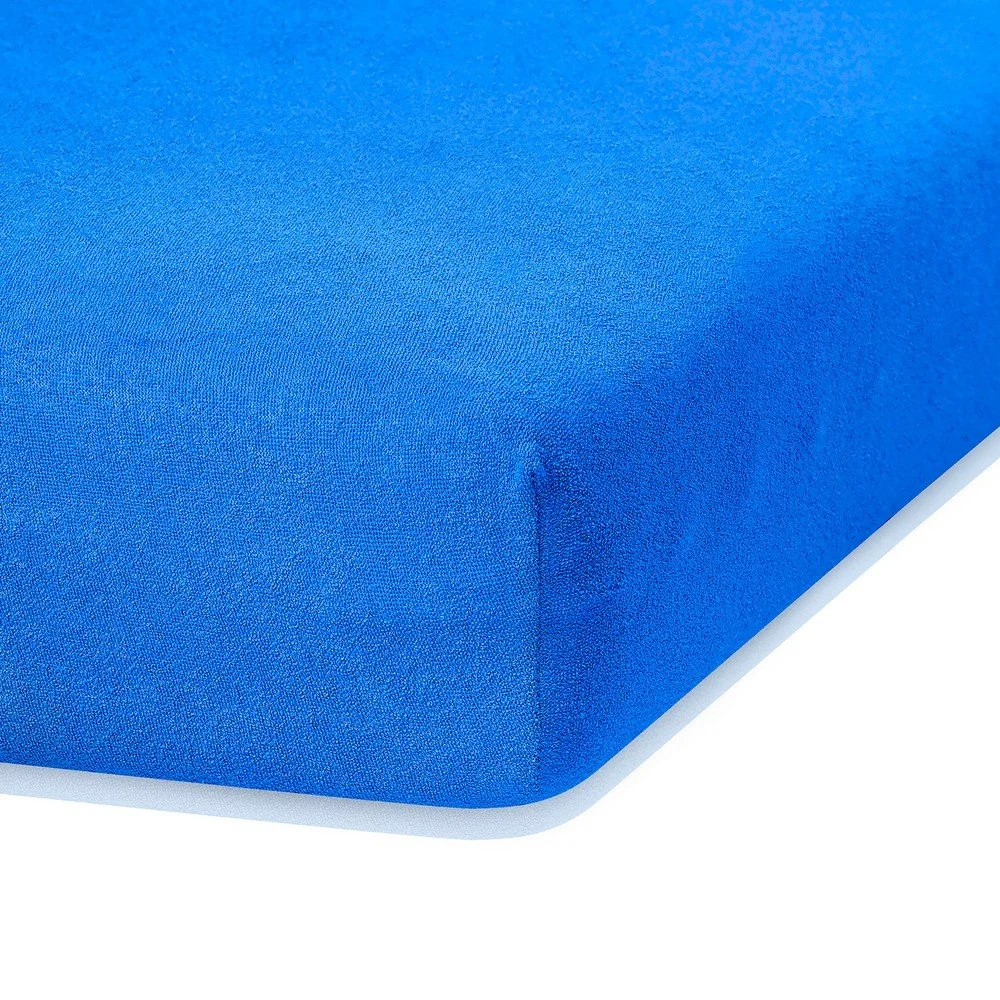 Modré elastické prostěradlo s vysokým podílem bavlny AmeliaHome Ruby, 160/180 x 200 cm v:1279284