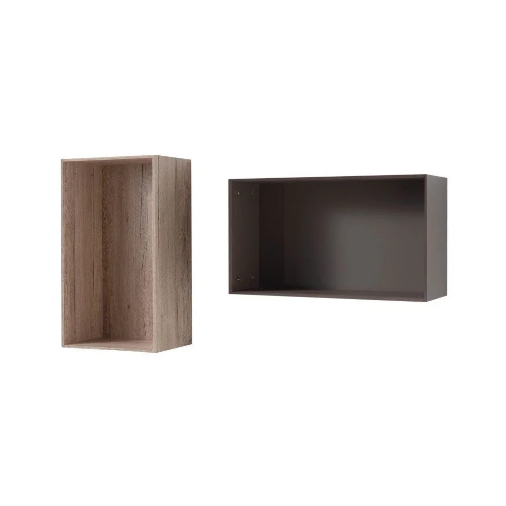 Sada 2 hnědých nástěnných polic Vipack Emma v:1129590