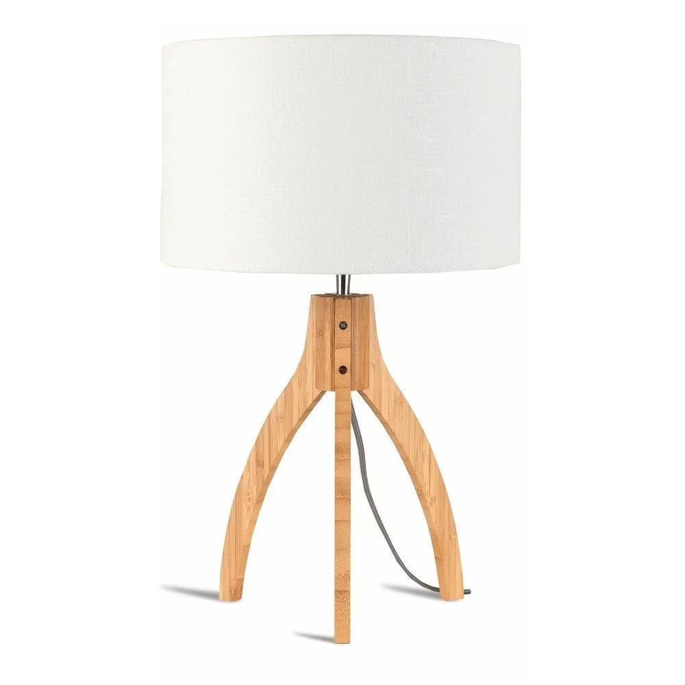 Stolní lampa s bílým stínidlem a konstrukcí z bambusu Good&Mojo Annapurna v:928006