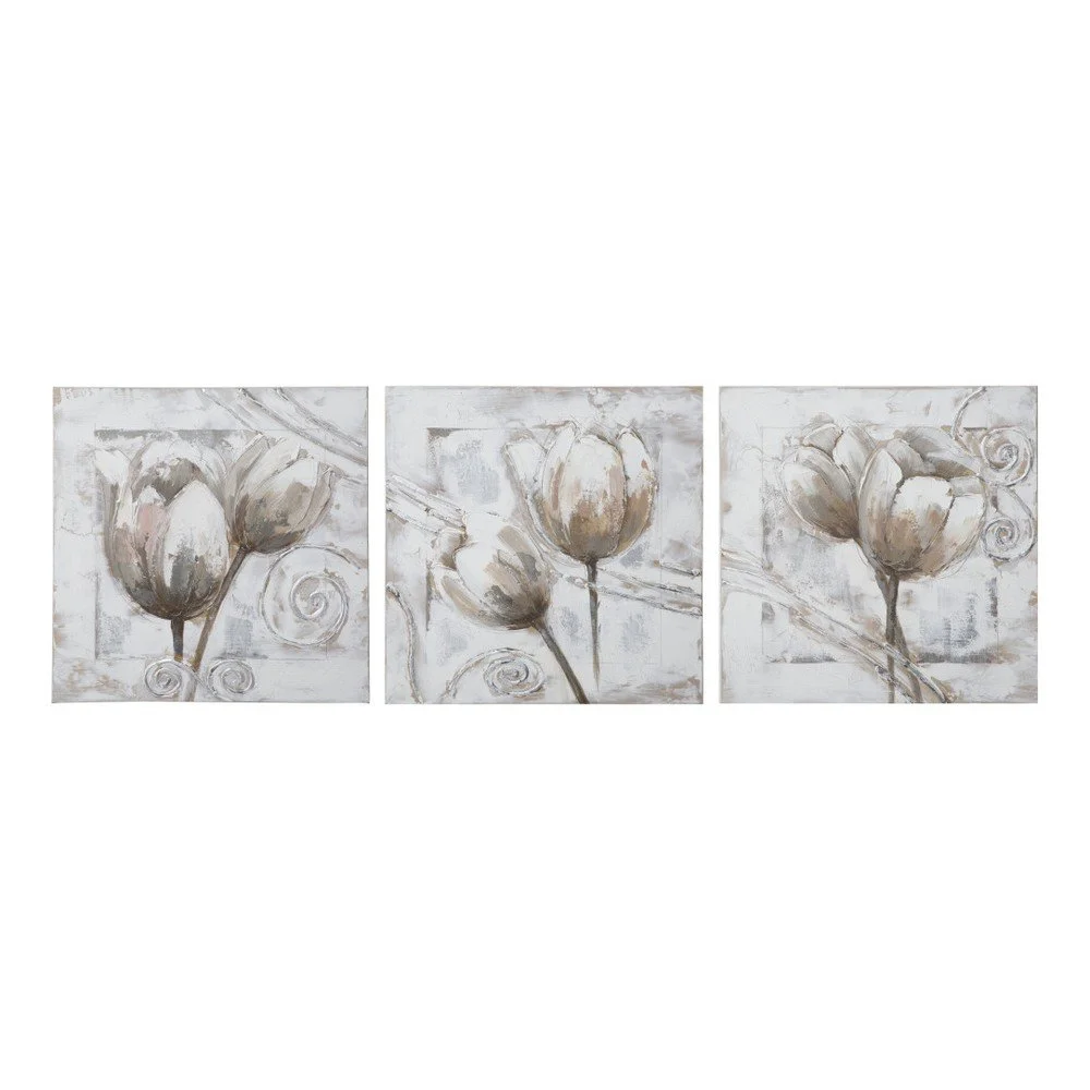 Vícedílný obraz s rámem z jedlového dřeva Mauro Ferretti Tulips, 150 x 50 cm v:902296