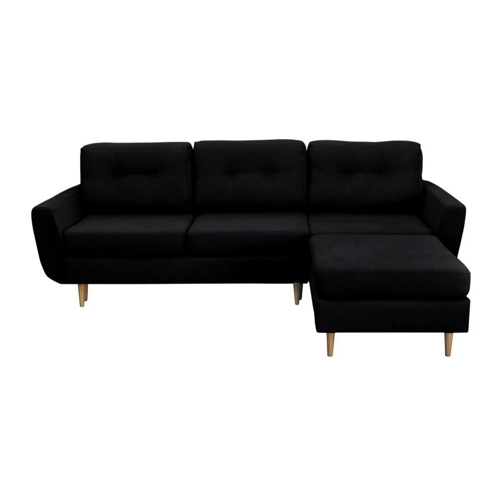 Černá rozkládací pohovka se světlými nohami Mazzini Sofas Tulipe, pravý roh v:960178