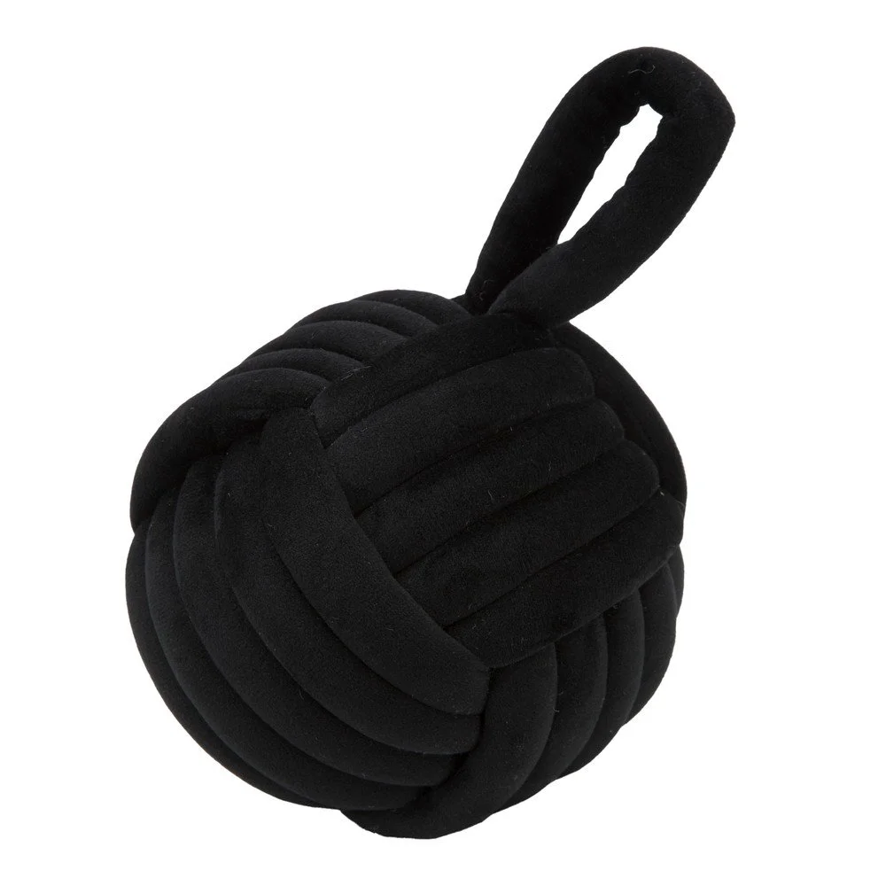 Černá zarážka do dvěří Mauro Ferretti Ball, ø 14 cm v:1319500
