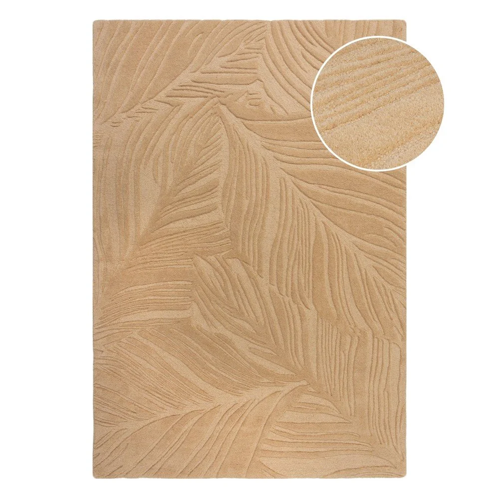 Světle hnědý vlněný koberec Flair Rugs Lino Leaf, 120 x 170 cm v:1398949