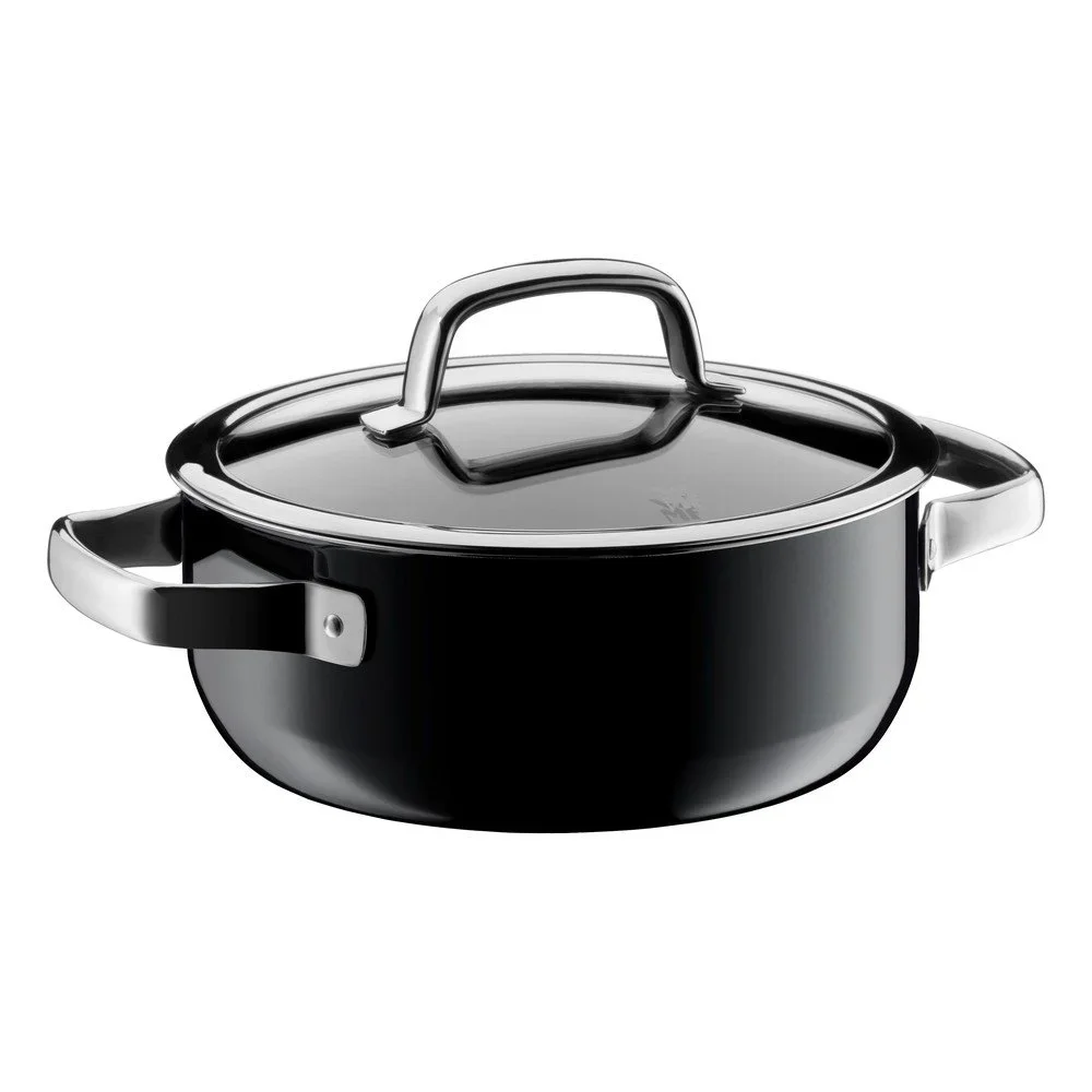 Černý nízký hrnec WMF FUSIONTEC Mineral, ⌀ 20 cm v:1131718