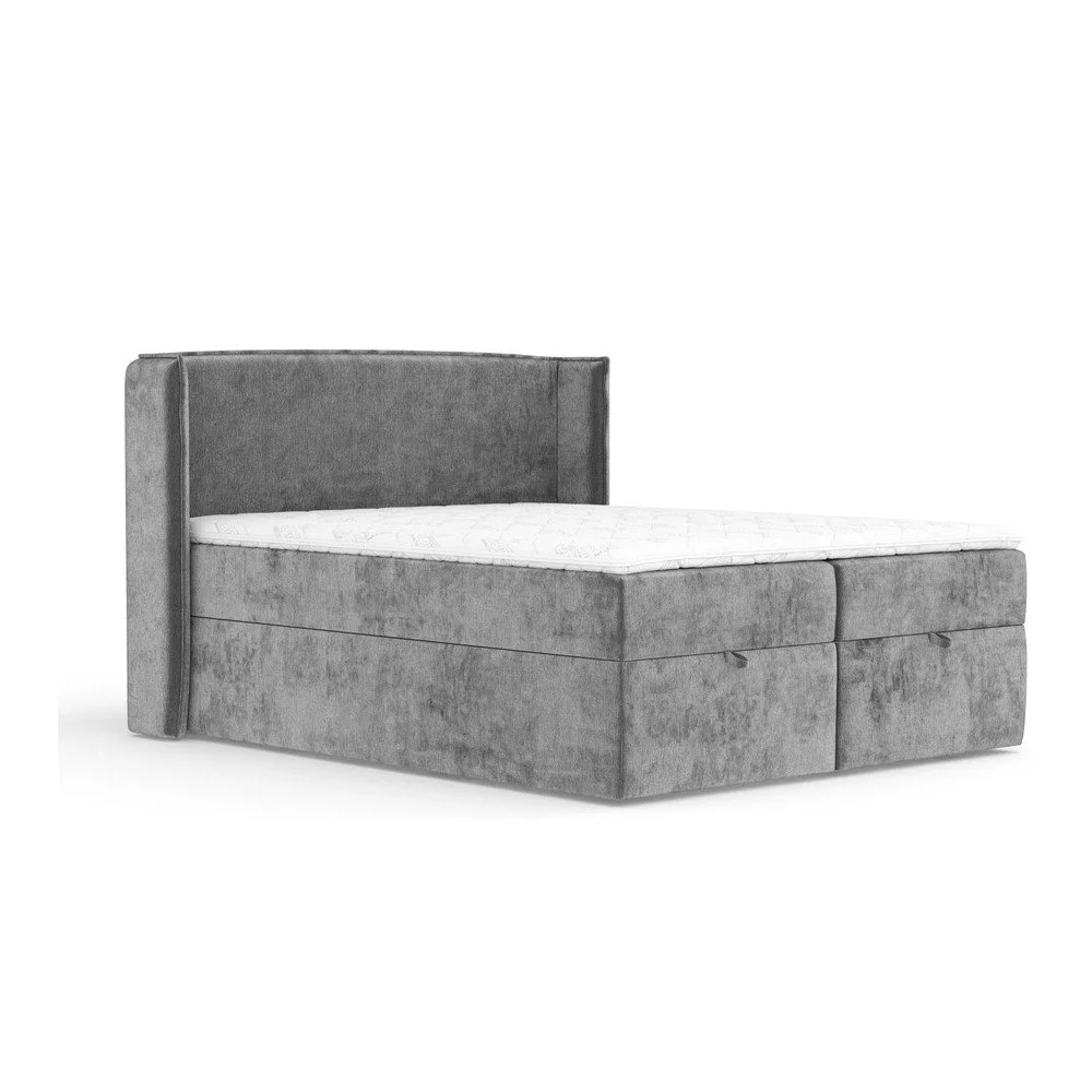 Šedá boxspring postel s úložným prostorem 200x200 cm Passion – Maison de Rêve v:1712394